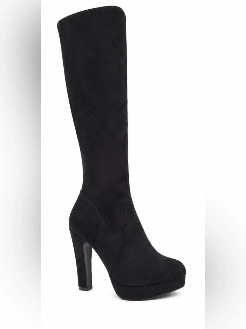SHEIN Black Over-the-Knee Platform Block Heel Boots